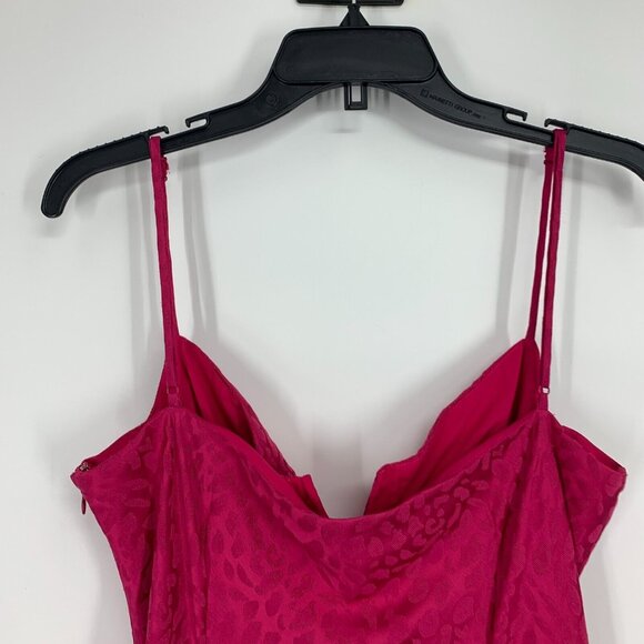 WAYF Slip Dress Elvira Midi Pink Leopard Print Sleeveless - Picture 15 of 16